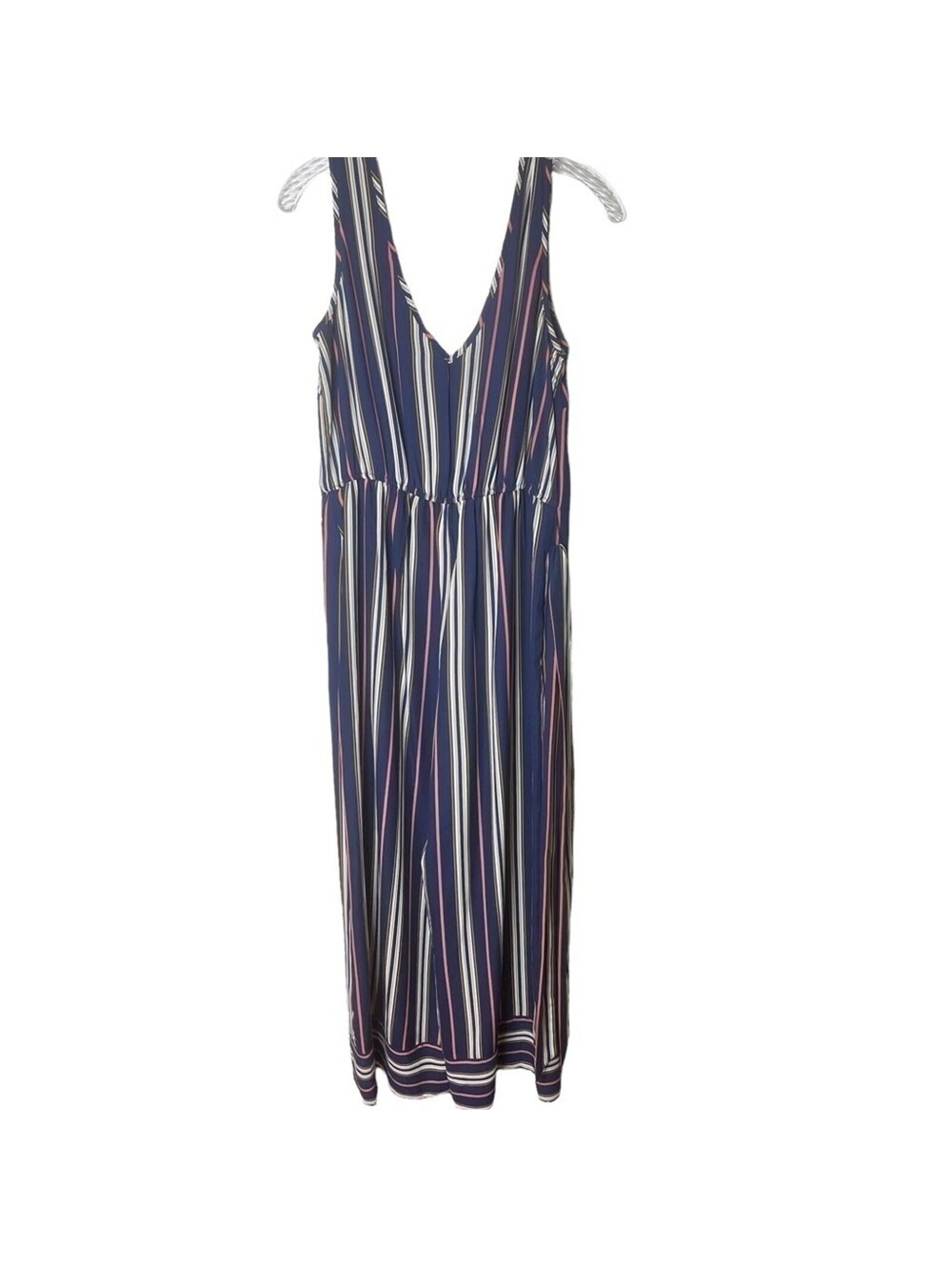 Xhilaration Womens Navy Blue Striped Wide Leg Cropped Jumpsuit Sleeveless Size S - Picture 7 of 13